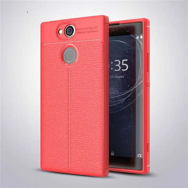 Mokoemi Личи узор ударопрочный мягкий для sony Xperia XA2 XA1 Ультра чехол для sony Xperia XA2 XA1 Plus чехол для телефона - Цвет: Red