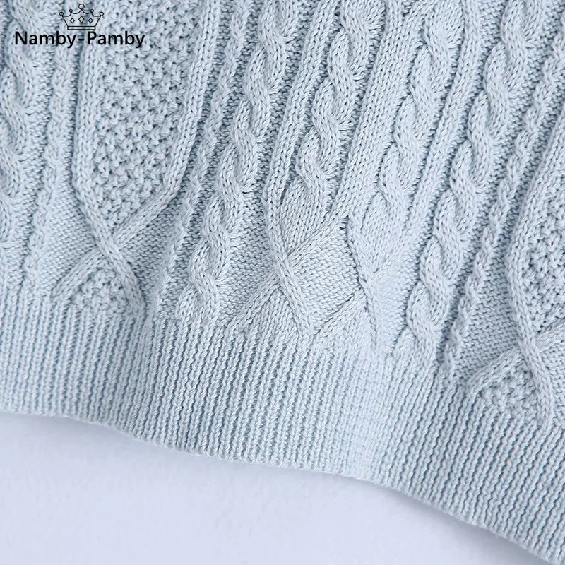 

2021Female Fashion Plaid Cable-knit Cropped Vest Sweater Vintage O Neck Sleeveless Women Waistcoat Chic Tops