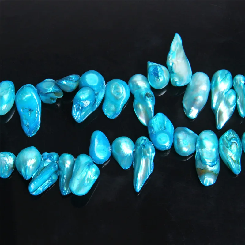 Жемчужные бусины в стиле барокко нестандартные из синего жемчуга 14 дюймов 8*10-10*20