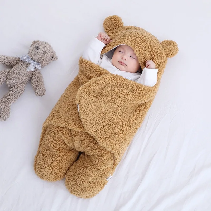 

Милые одеяла для новорожденных мальчиков и девочек, плюшевые пеленки, ультрамягкий пушистый флисовый спальный мешок, хлопковое мягкое пост...