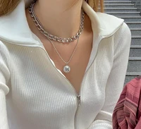 2022 cute woman necklace gold jeweler gothic butterfly pendant double layer necklace clavicle chain creation korean fashion