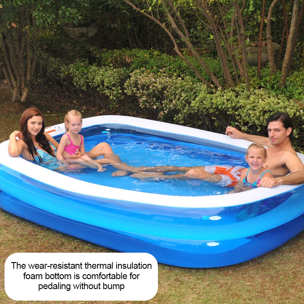 

110-181CM Rectangular Inflatable Swimming Pool Thicken PVC Paddling Pool Bathing Tub Outdoor Summer Pool For Kids