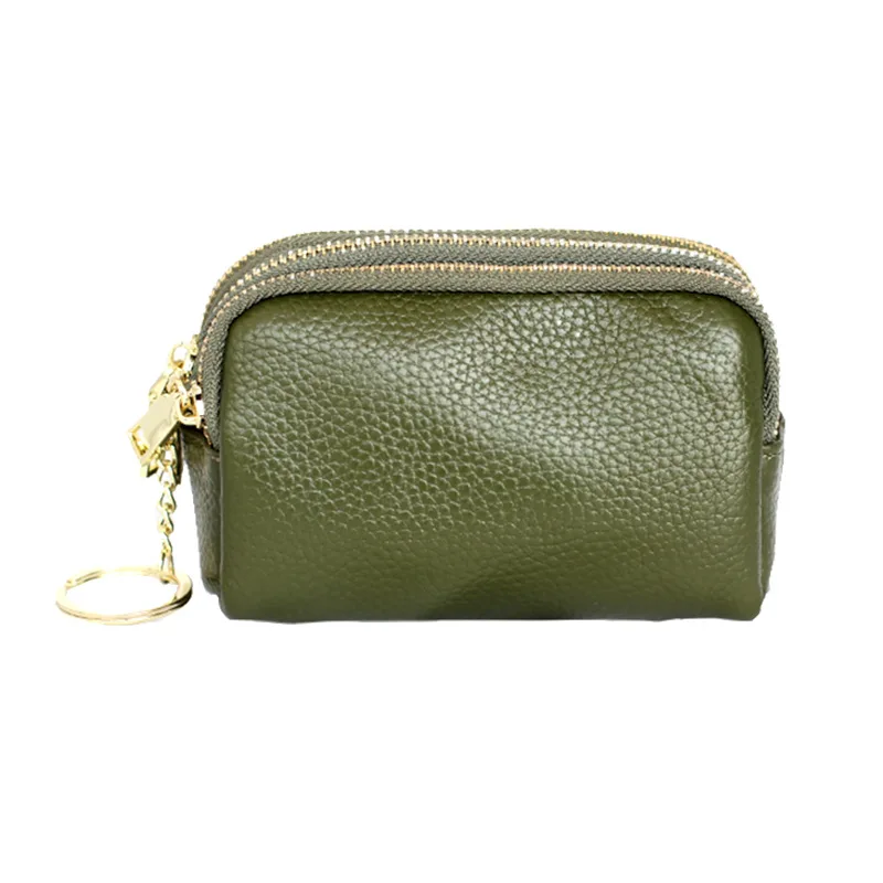 

2020 Japan and South Korea new leather coin purse three zipper coin purse multi-function key case short leather wallet women