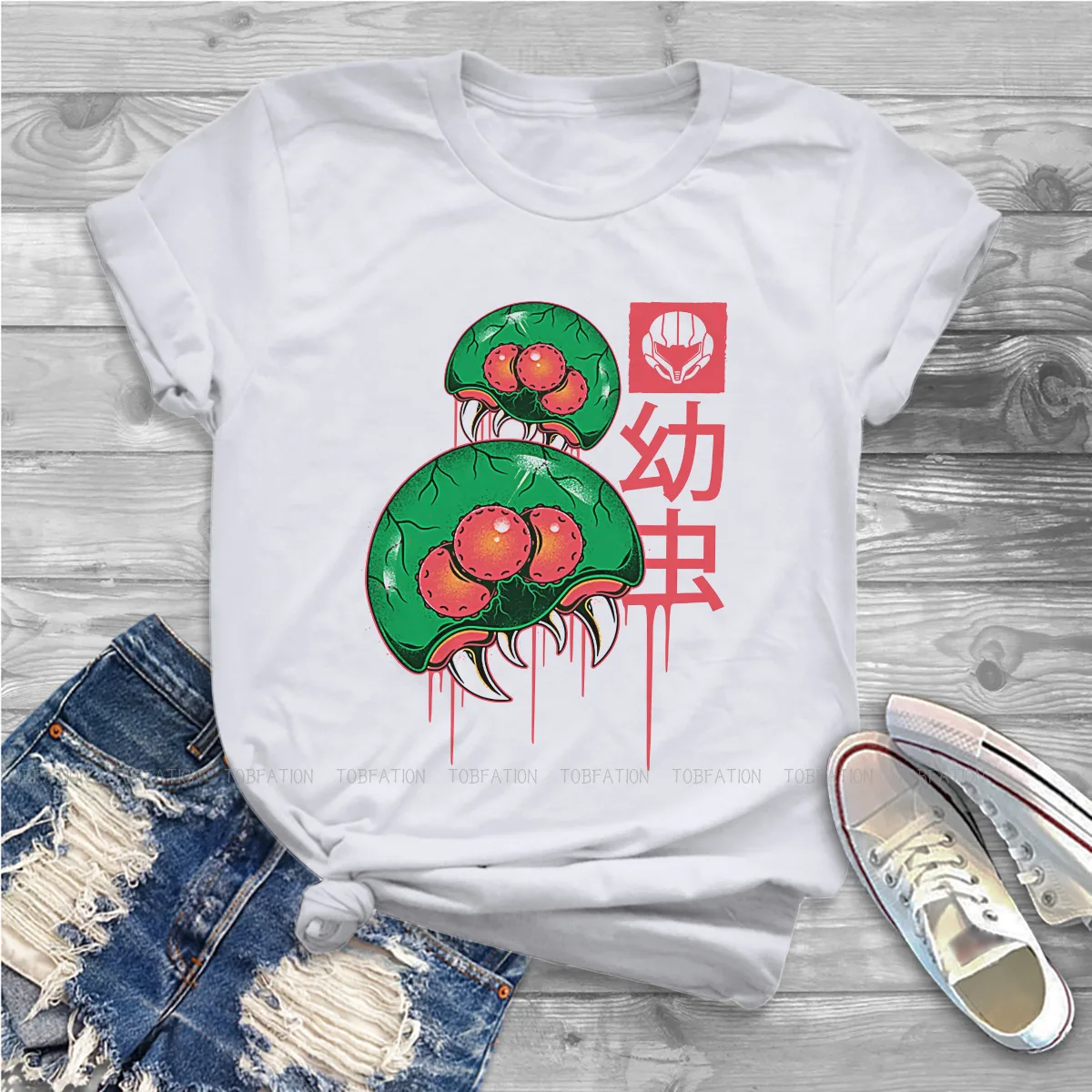 Женская футболка Larvas футболки для девочек из игры Метроид Самус Аран хлопковые