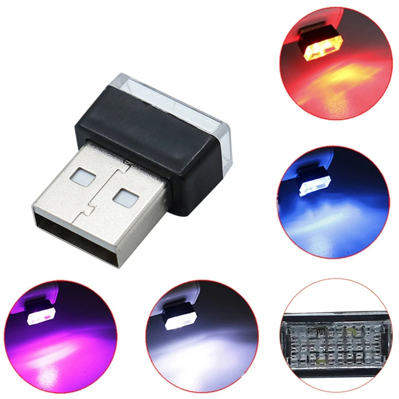 

7 Colors Mini USB Multi-function Light LED Modeling Car Ambient Atmosphere Light Neon Interior Decoration Lamp Car Accessories