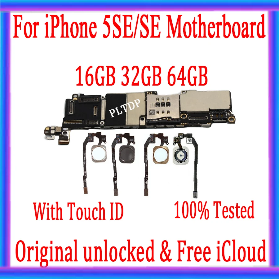 С/без Touch ID для iPhone 5SE SE материнская плата оригинальная разблокированная iphone