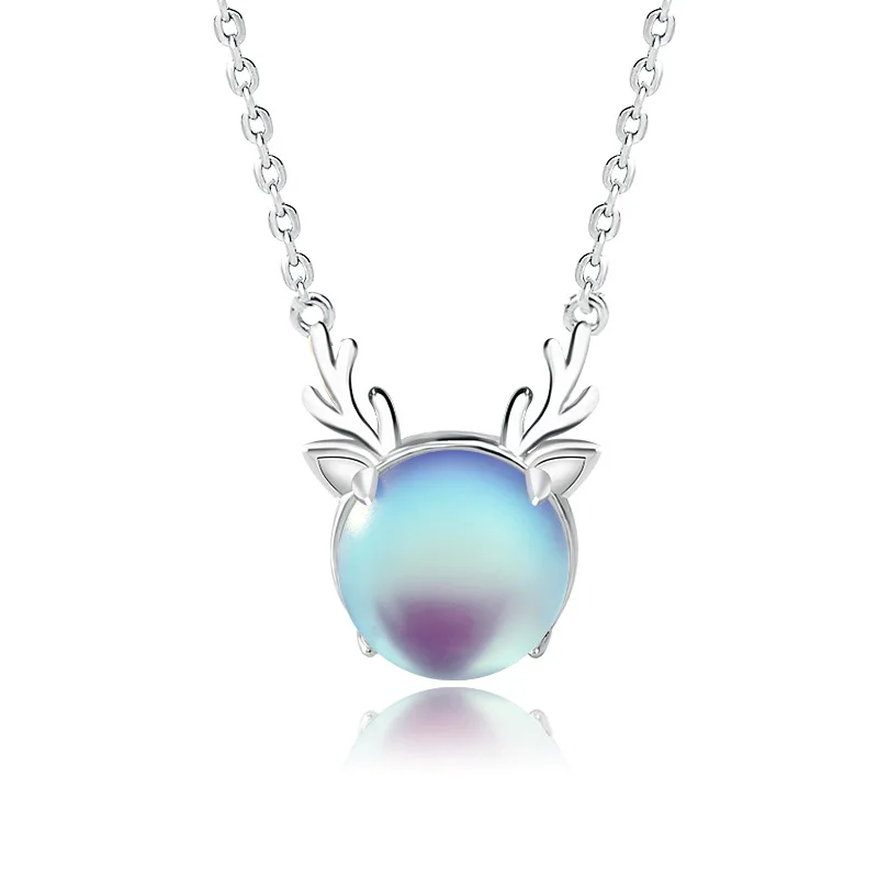 

2021 New Trendy Alloy Cute Elk Necklaces for Women Fashion Accessories Jewelry 925 Silver Link Chain