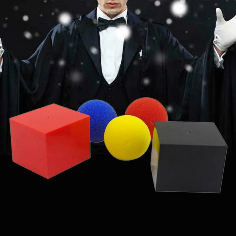 

Magic Box In and Out Box with 3 Sponge Balls Magic Trick Performance Parties Props YH-17