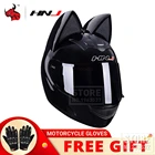 Мотоциклетный шлем для женщин, защитный шлем черного цвета, на все лицо
