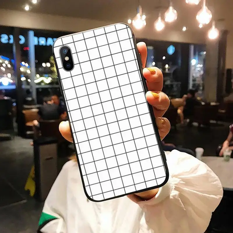 

Black and white checkerboard art Phone Case for iPhone 11 12 pro XS MAX 8 7 6 6S Plus X 5S SE 2020 XR