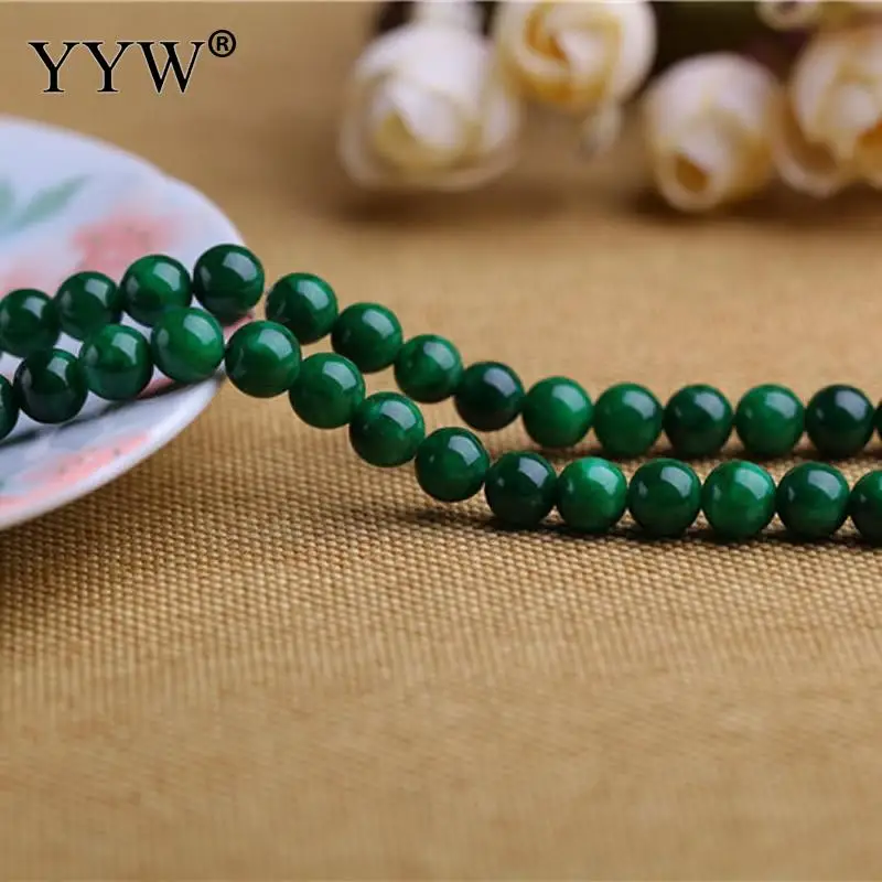 Приблизительно 90 шт/прядь зеленый коsmochlor Бисер Круглый Гладкий полированный