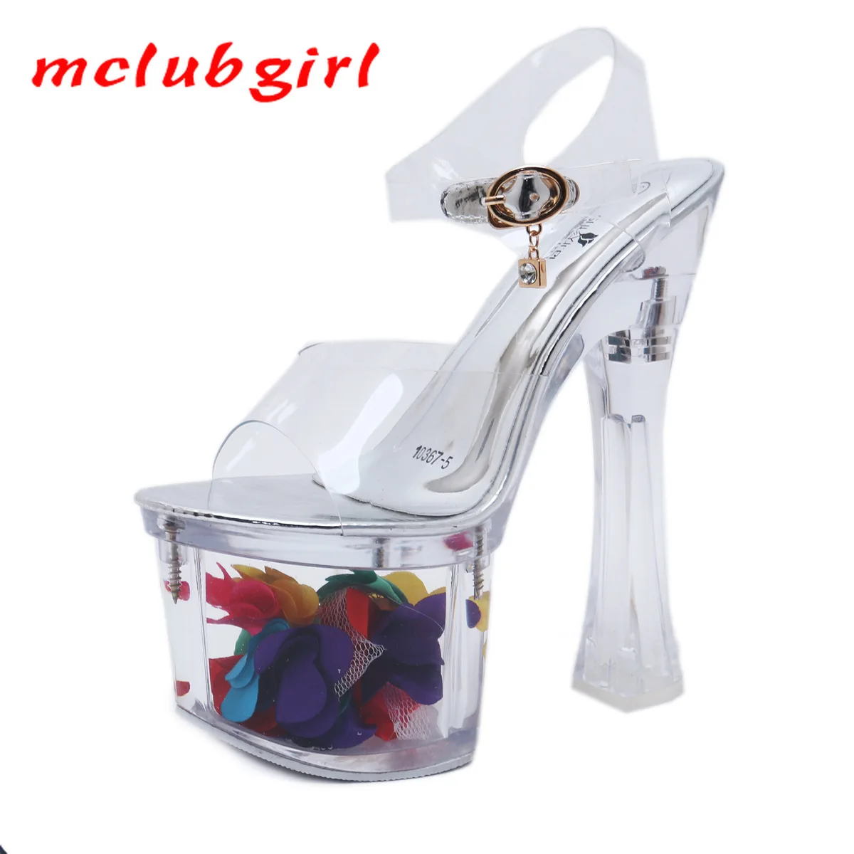 

Mclubgirl 18-20Cm Autumn Nightclubs Shoes Waterproof Platform Roman Fish Mouth Ladies Super high-heeled Sandals LFD