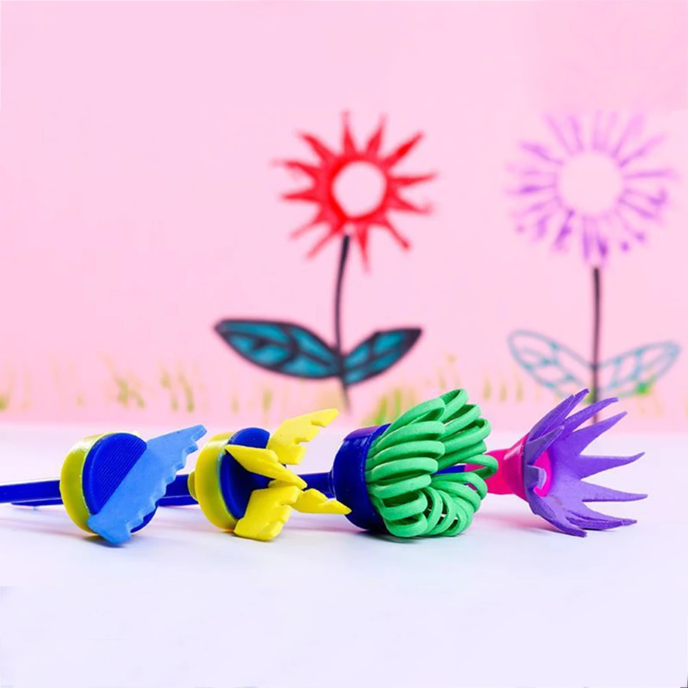 4 шт. DIY Детская губка для рисования щетка EVA вращающаяся головная детская игрушка