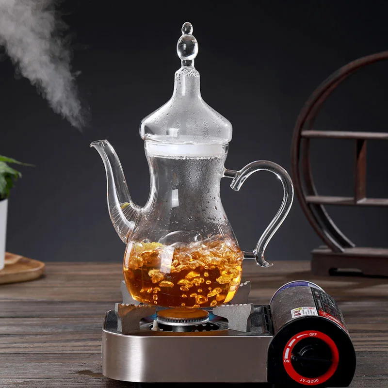 

Arabian heat-resistant glass pot, coffee pot, high temperature resistant transparent glass pot, flower teapot