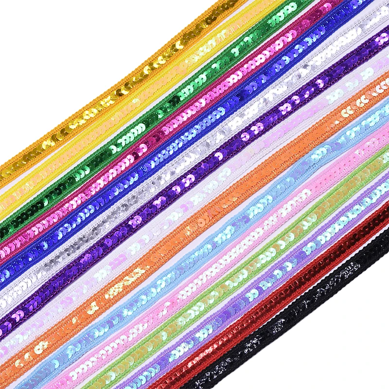 5Meter 12mm Gold Silver White Red Sequin Lace Trim Ribbon Fabric For Wedding Cloth Headdress DIY Sewing Accessories | Дом и сад