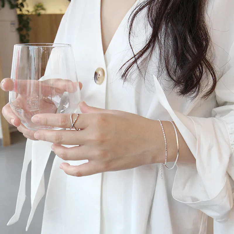 

Fashion 925 Sterling Silver Cross Rings For Women Adjustable Size Finger Rings Girls Party Wedding Jewelry