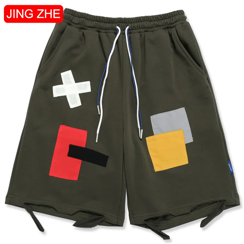 

Cozy Men's Shorts Broken Patch Casual Pants Summer Men's Swimming Trunks Board Shorts High Street Streetwear Running Sweatshort