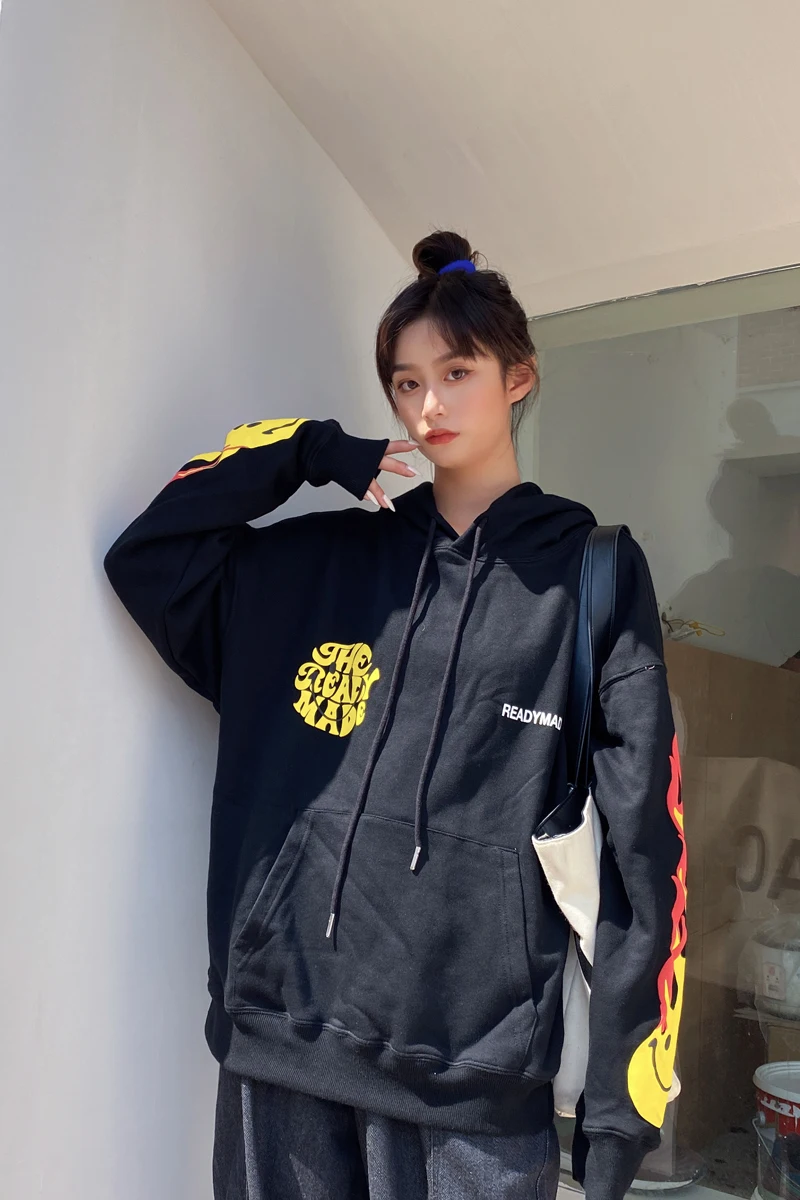 

READYMADE Tide Brand Foam Printing High Weight Thick Terry Hoodie High Street Sweatpants Men's and Women's Set