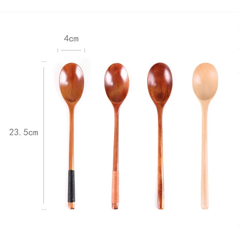 Натуральное дерево длинная Ложка Вилка Кухня Пособия по кулинарии обеденный суп