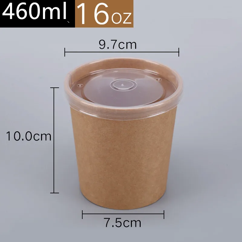 cup and lid4 50 шт высокого качества, самодельная бумажная одноразовая коробка для упаковки на вынос 8 унций/12 унций круглый салатный суповой контейнер для еды бумажная чашка с крышкой - Цвет: cup and lid4