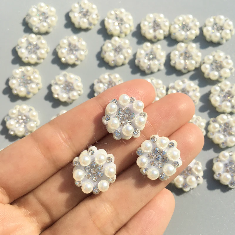 15 шт. 3D жемчужные стразы сделай сам милые патчи для одежды цветочные нашивки