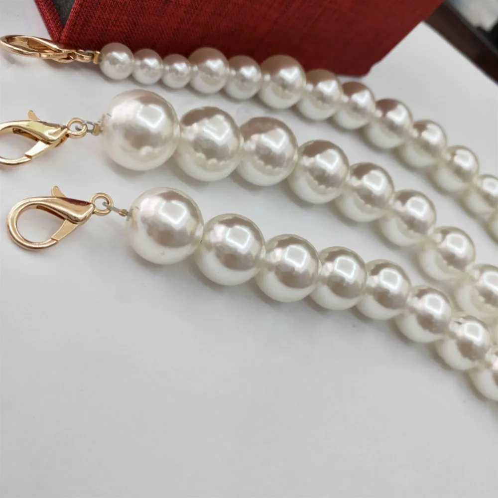 

NEW Brand Pearl Strap For Bags Handbag Accessories Purse Belt Handles Cute Bead Chain Tote Women Parts Gold Clasp