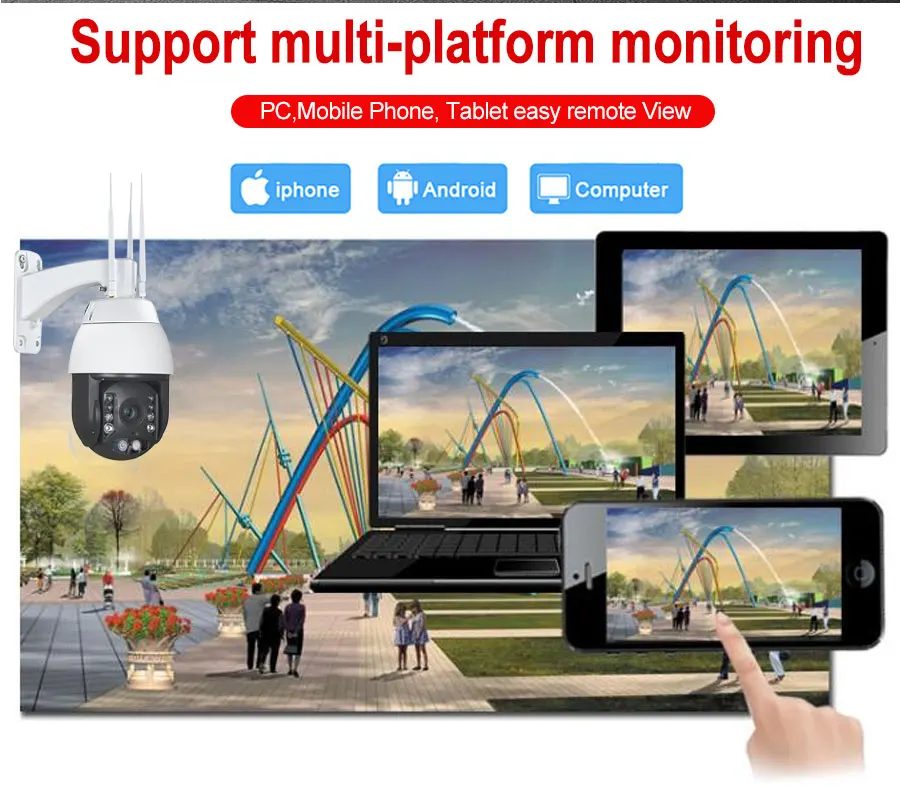 CCTV безопасности 1080P 3g 4G PTZ камера SIM карта Wifi беспроводная уличная HD ip-камера IR150M 20X Zoom LTE P2P мобильный вид Camhi Солнечная