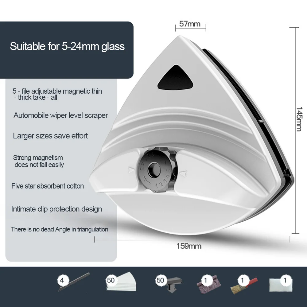 Двусторонняя магнитная щетка для чистки окон стеклоочиститель дома и офиса