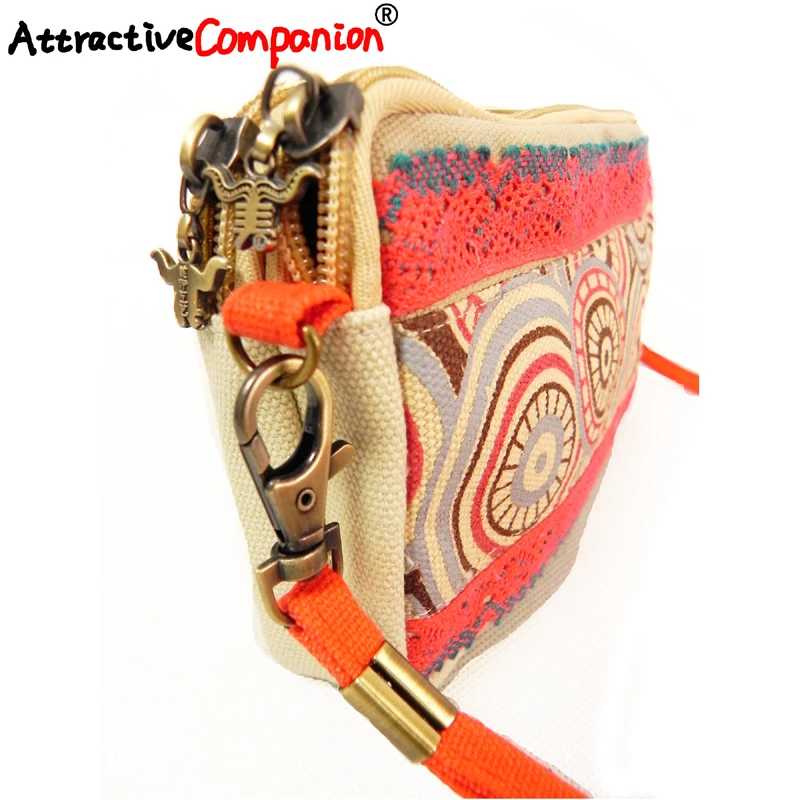 Новый холщовый кошелек ручной работы с двойной молнией портативная женская