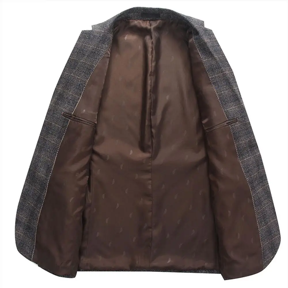 Пиджак мужской деловой в клетку с двумя пуговицами|Пиджаки| |