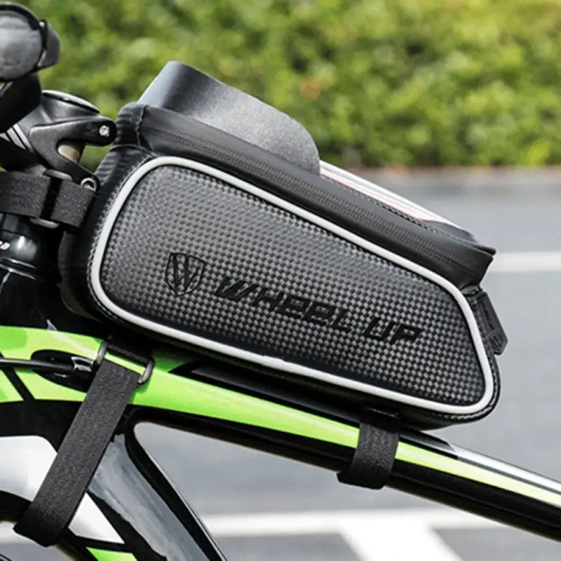 wheel up bicycle bag waterproof top front tube frame touch screen cycling bag mtb road 6 5 phone case bike accessories free global shipping