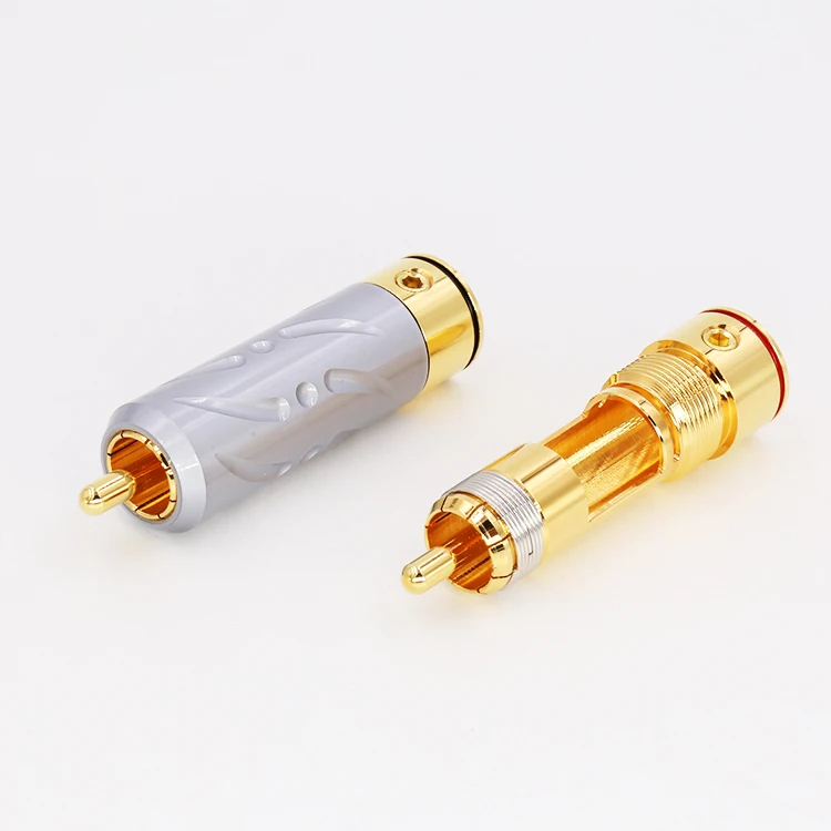 Высококачественный позолоченный штекер RCA VR109G из чистой меди 4 шт. Hi Fi аудиоразъем