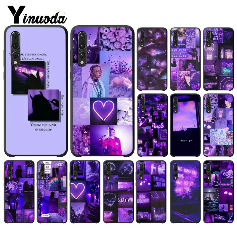 Yinuoda Лавандовый фиолетовый цвет тематический узор чехол для телефона huawei P9 P10 Plus