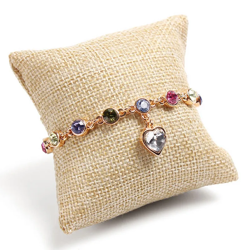 

Fabric Small Pillow Cushion Bracelet Bangle Wrist Watch Jewelry Display Holder Showcase Watch Pillow Jewelry Display Stand