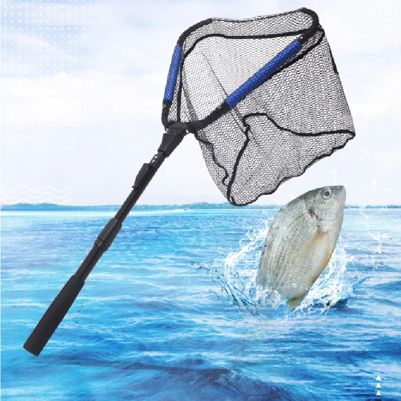 

Floating Fishing Net Foldable Telescopic Landing Net Collapsible Fishing Dip Net for Trout Bass Kayak Freshwater Lures Hand Net
