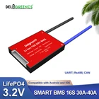 3,2 v Smart BMS 16S 30A 40A 60A с Bluetooth UART 485 CAN для аккумулятора 60V LiFePO4 для EV Ebike Power storage