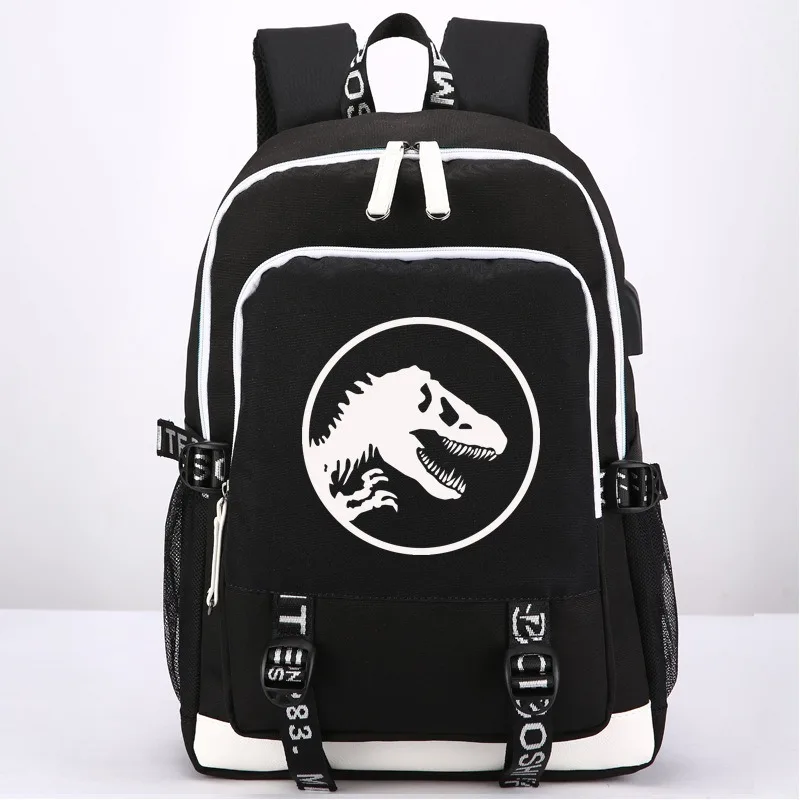 

Jurassic Pony Dinosaurs Skull USB Headphone Jack Boy Girl School Bag Women Bagpack Teenagers Canvas Men Backpack Packsack