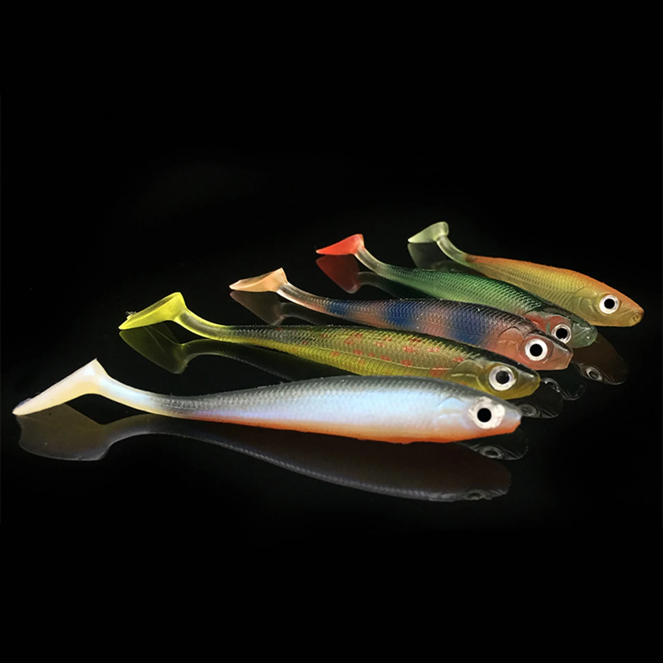 5 шт. рыболовные приманки T хвост мягкой рыбы приманка задняя паз Радуга ПВХ
