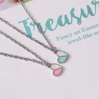 2020 new bohemian necklaces for women blue pink couple choker heart shaped pendant fashion jewelry gift sell well