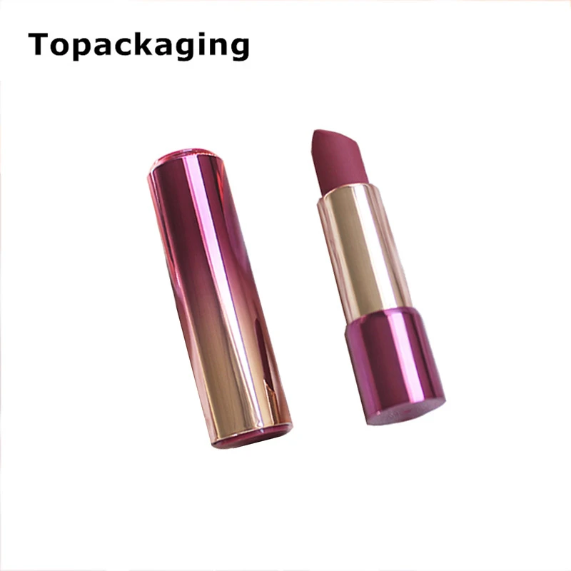 50pcs 12.1mm Purple Lipstick Tube Top quality Press Spring Heavy Design Luxury beautiful Empty Lipsticks Cases Brand Print