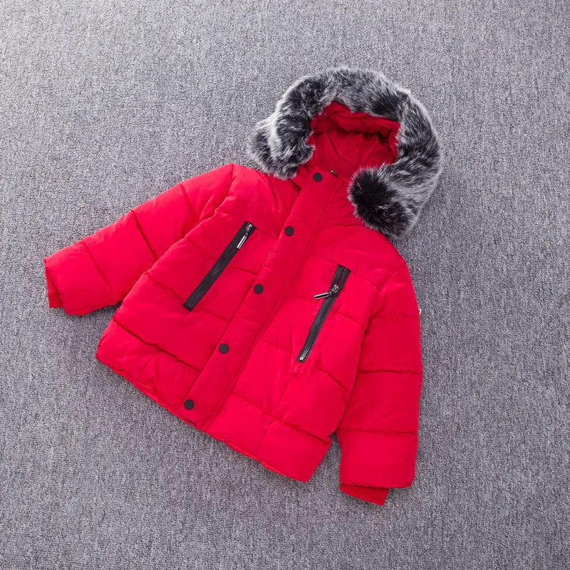 

New Baby Girls Coats Jacket Winter Kids Parkas Winter Warm Outwear for Children Kids Faux Fur Hooded Girl Boy Cotton Coats Tops