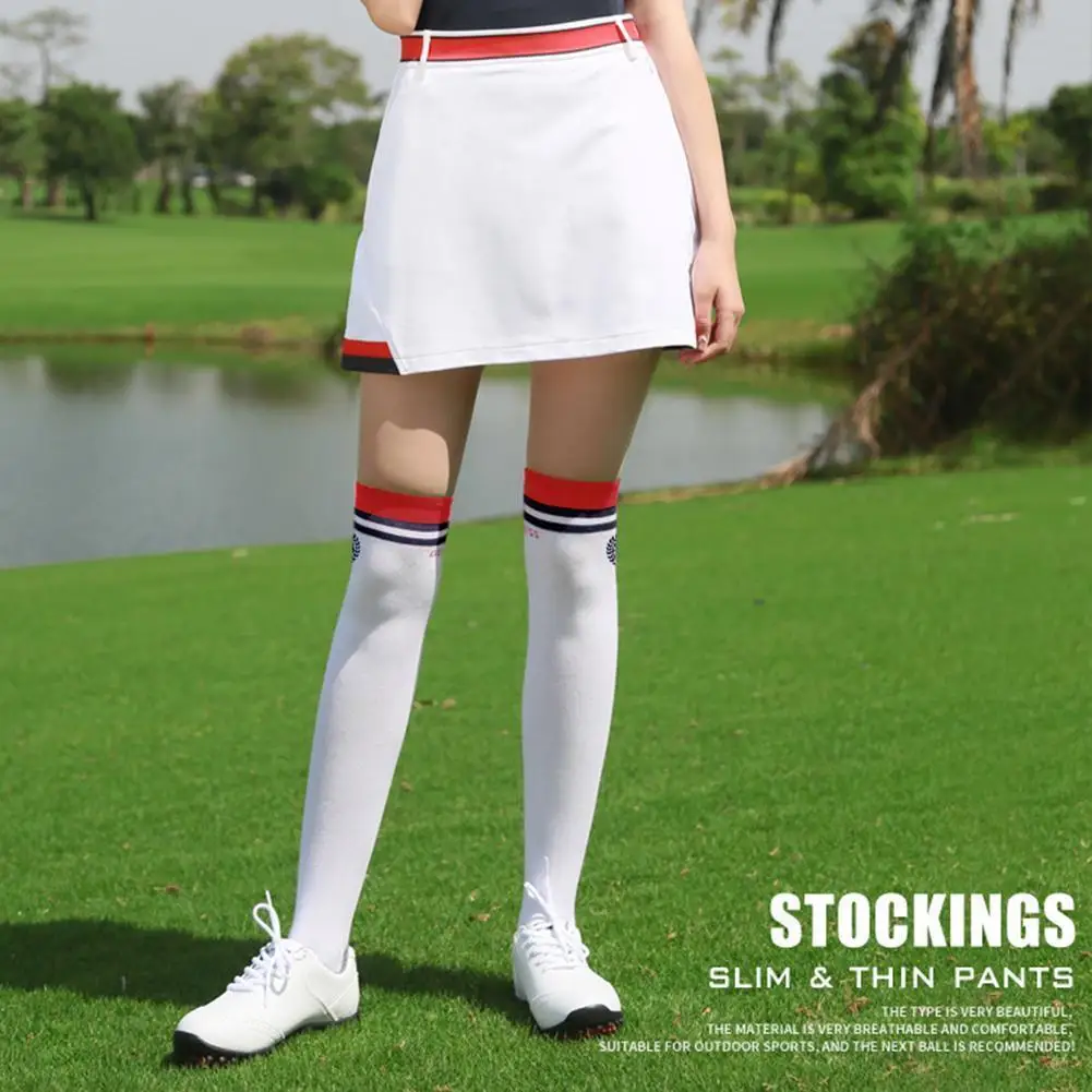 

Golf Socks High Thin Soft Breathable Thigh Stocking Women Girl Sport Socks Legging For Golf Tennis Bicycle Sport