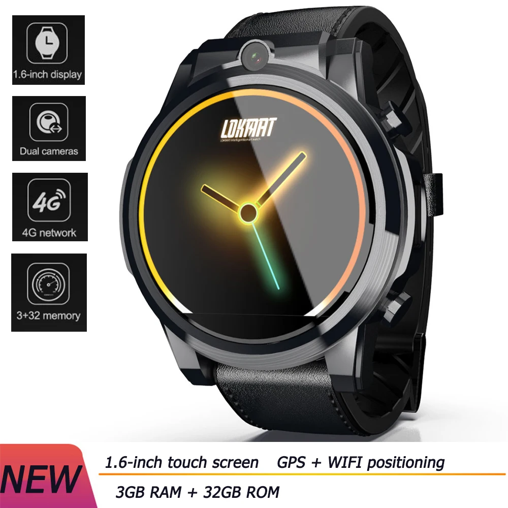 Lokmat X360 4G LTE Смарт часы мужские 1 6 ''дюймовый сенсорный экран Bluetooth gps 5.0MP