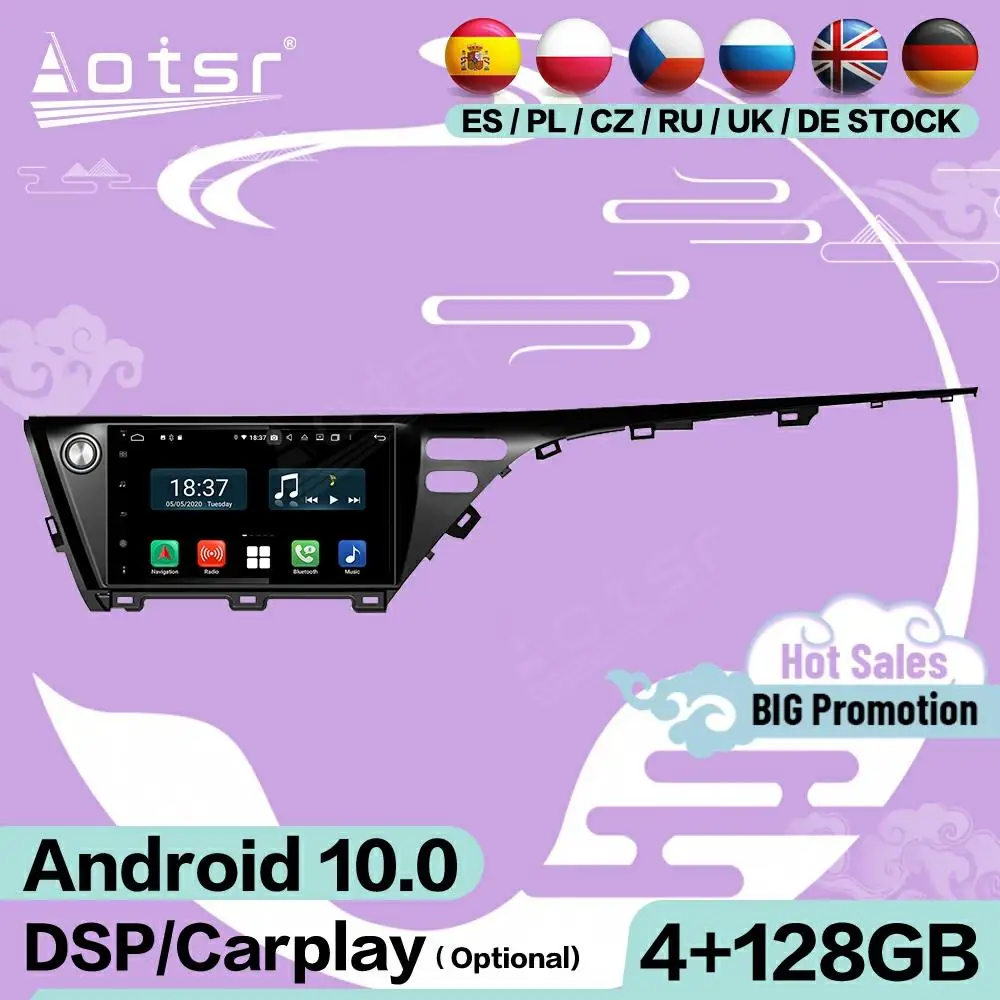 

Мультимедийный плеер Carplay, 128G, Android 10, для Toyota Camry 2018, GPS-навигация, автомагнитола, радио, экран, головное устройство
