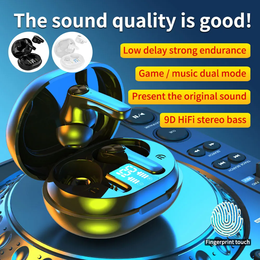 

5.2 Bluetooth Headset Tws Wireless Headset 9d Stereo Sports Waterproof Earbud Headset Charging Box With Microphone