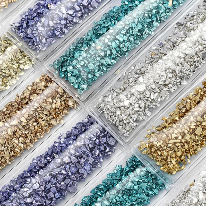 

26g/Lot Glass Metal Crushed Stone Filler DIY Table Decoration Cake Fruit Coaster Filling Decorative Crystal For Epoxy Resin Mold