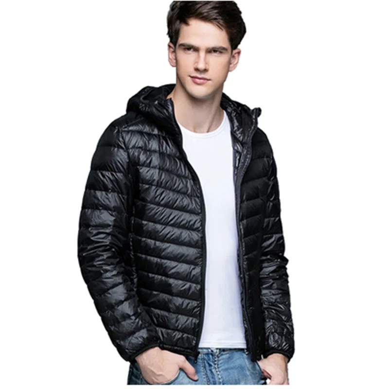 Man Winter Autumn White Duck Down Jackets Men Hooded Ultra Light Down Jackets Warm Outwear Coat Parkas Outdoors