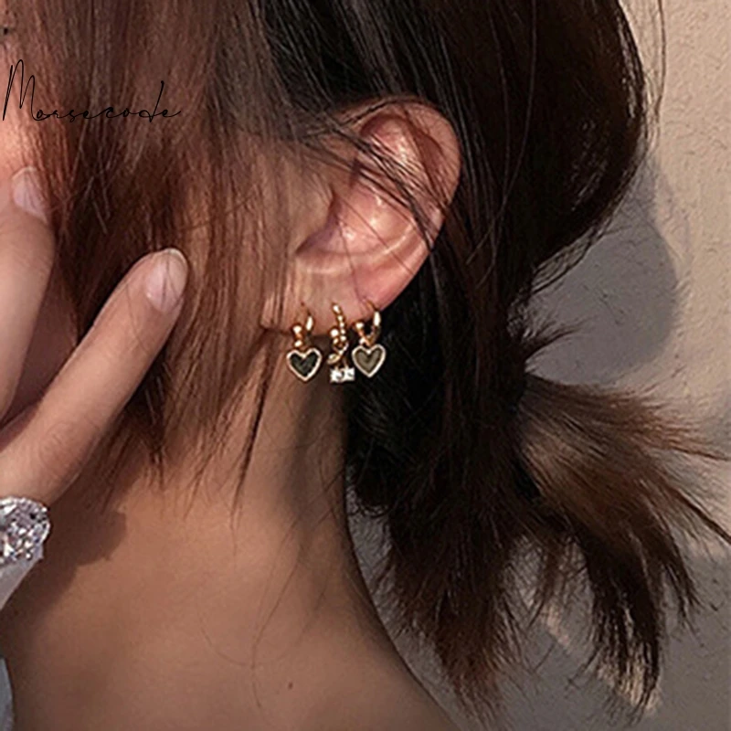 

MORSE CODE 2021 Trend Women's Earrings Heart Cherry Shape Stud Earrings Silver 925 Jewelry Ear Stud New Jewelry Girlfriend Gifts