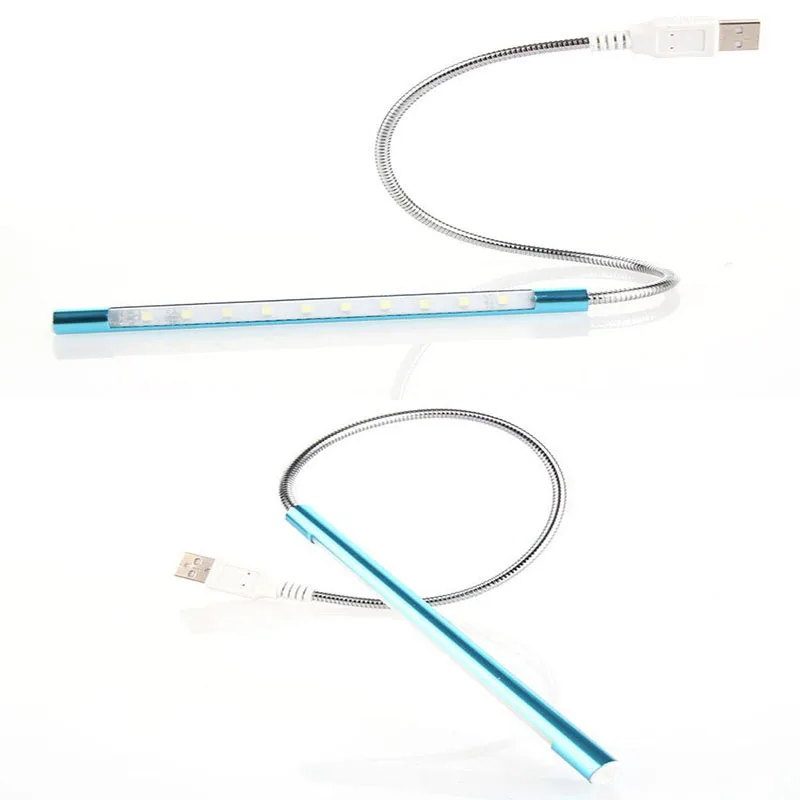 HECULAS маленький гибкий USB Led 10 светильник Компьютер лампа для чтения яркий