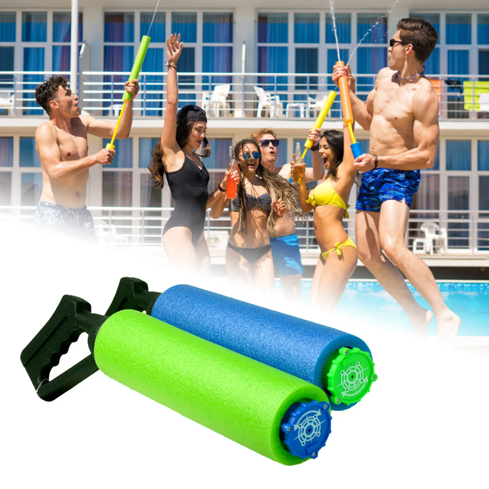 

1pc 5 Holes Water Gun Pull-type Foam Water Pistol Shooter Summer Pool Beach Outdoor Games Watergun Toy For Kids 4-7 Random Color